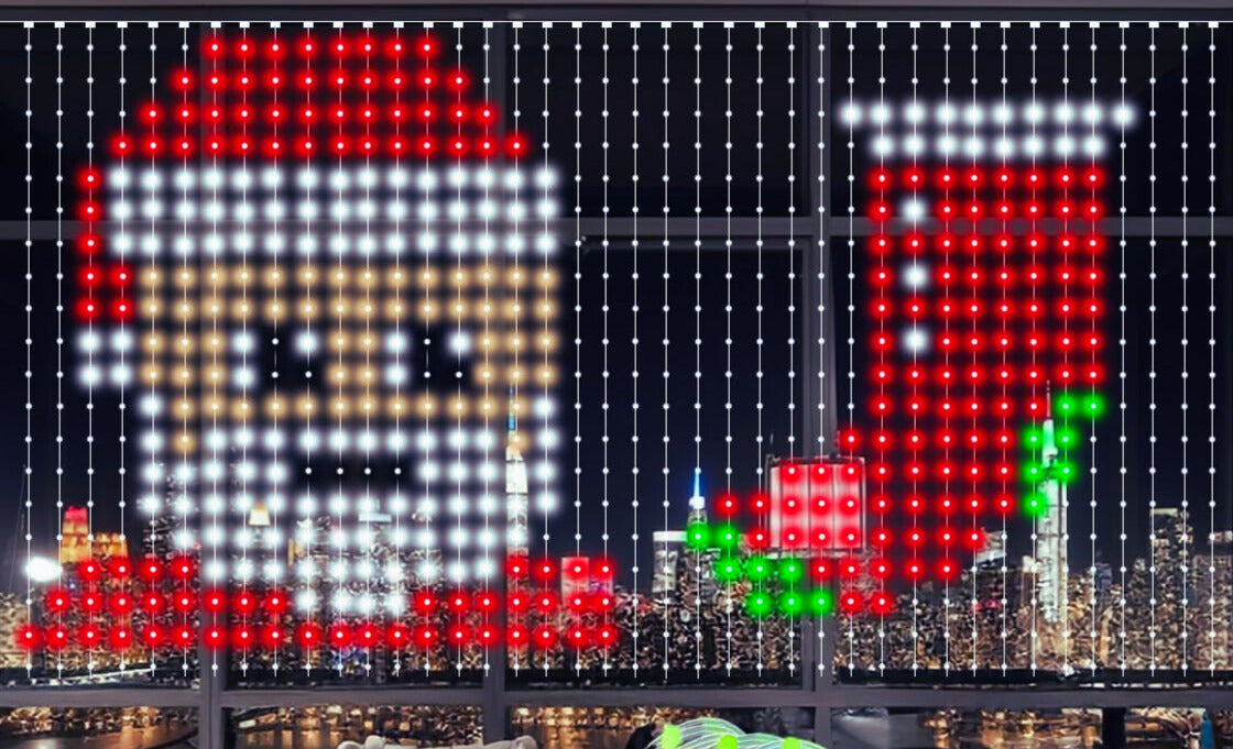 Iskra™ Kurtyny LED – Zmień Okno w Pokaz Światła Animacje i Teksty