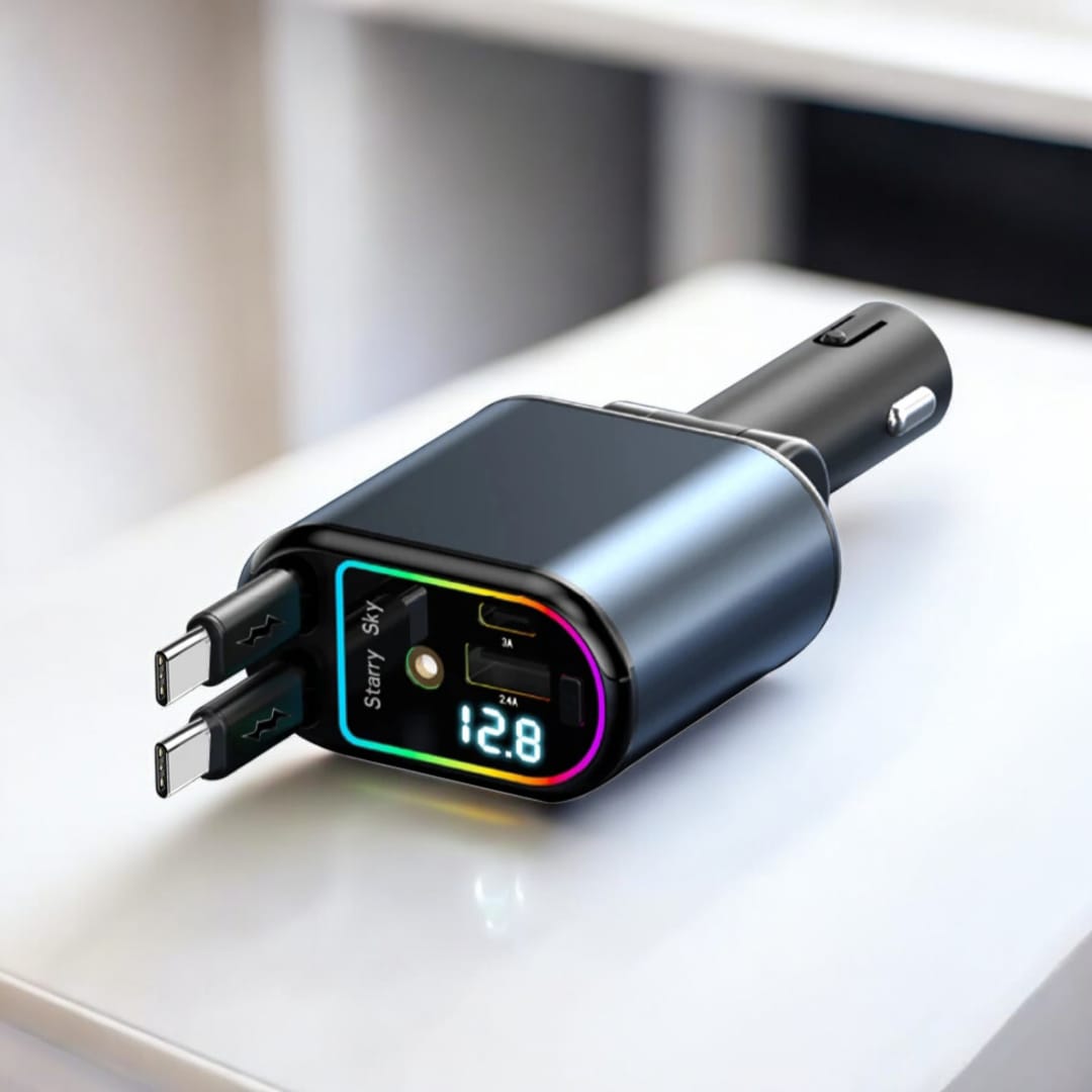 RoadPower™ 4 w 1 – Szybka Ładowarka Samochodowa 120W